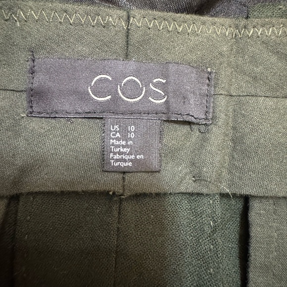 COS Dark Green Wool Blend Straight Leg Dress Pants US 10 Minimalist Workwear - Picture 3 of 7